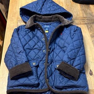Polo Ralph Lauren Kids' Quilted Hooded Barn Jacket in Newport Navy